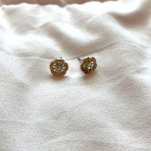 rose gold flower earrings